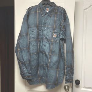 Like New Carhartt Men’s size 2XL Tall, button up shirt, blue plaid